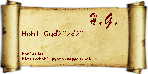 Hohl Győző névjegykártya